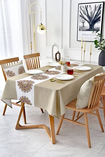 Nappe de table à manger anti-tache rectangulaire pour repas sans stress
