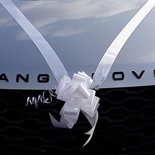 Wedding And Party Store White Wedding Car Kit with 9 Metres of Ribbon and 3 Matching Ready Assembled Pull Bows and Full Colour Instructions