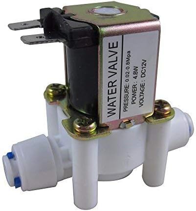 DC 12V 1/4" Solenoid Valve, N/C Normally Closed Inlet Water Solenoid Valve with Quick Connect