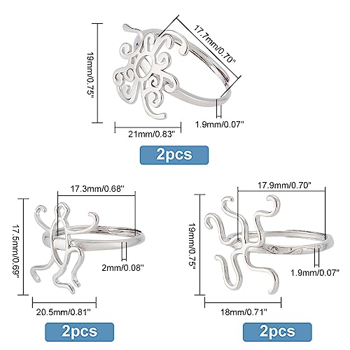 PH PandaHall 6PCS Claw Ring Blank - Image 2