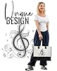 INNObeta Music Gifts for Women, Canvas Tote Bag with Top Zipper Closure, Cool Music Gifts for Musician, Musical Lover or Teacher on Christmas, Birthday #1