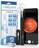 Ohrenschmalz Entferner Otoskop mit Kamera 1920p 3,6mm WiFi Ohrenreiniger - UdiGuard Ohrenspiegel Ohr mit 6 LED-Leuchten Erwachsene Kinder Haustier - Kompatibel mit iPhone iPad Android Schwarze