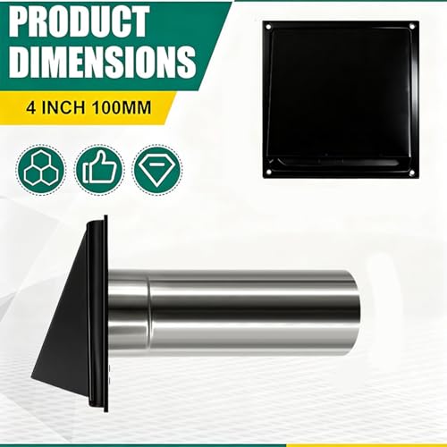 Couvercle d'aération 10,2 cm durable en acier inoxydable de haute qualité - 4