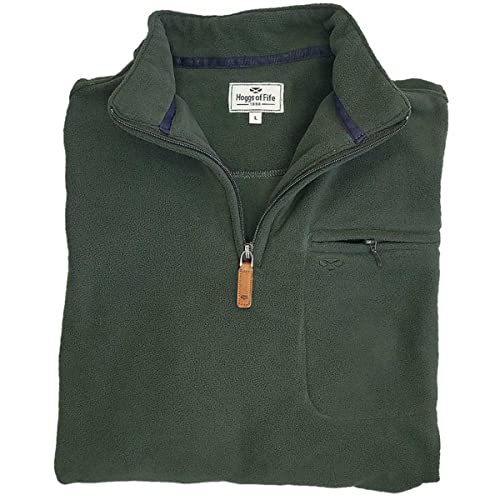 Hoggs of Fife Islander 1/4 Zip Micro-Fleece Shirt - Dark Olive X-Large Green