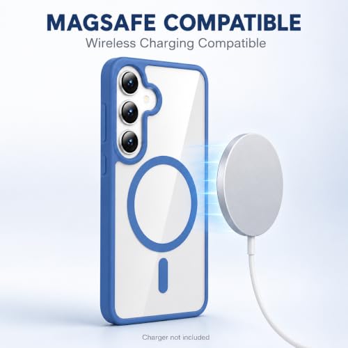 Image of MAGA ClearBack Case Cover for Samsung Galaxy A37 5G, Crystal Clear Magnetic Case Compatible with MagSafe, Hybrid Hard PC Back & Soft TPU Bumper, Shockproof Protective Cover Blue
