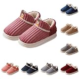 Pantuflas de casa para parejas, cálidas, para interiores y exteriores, acogedoras, de espuma viscoelástica, antideslizantes, con forro de felpa, pantuflas completas, suela gruesa, pantuflas suaves de