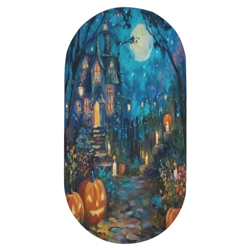 pnyoin Spooky Night Haunted Castle Yoga Mat, Non Slip Exercise & Fitness Mat for All Types of Yoga...