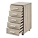 Produktbild [en.casa] Rollcontainer mit 5 Schubladen Rollschrank Rollwagen 63x33x38cm Schubladencontainer Bürocontainer Eiche