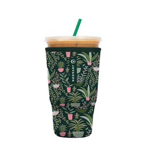 Sok It JavaSok Iced Coffee & Cold Soda Insulated Neoprene Cup Sleeve (Green Living, XLarge: 38-42oz)