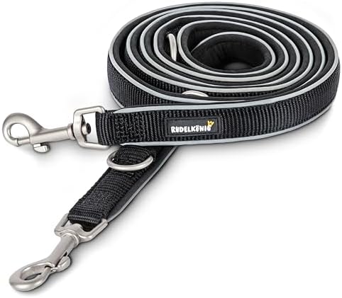 Hundeleine 1,8 M Verstellbar – Doppelleine Aus Nylon, Reflektierend, Für Große & Mittelgroße Hunde, Freihand