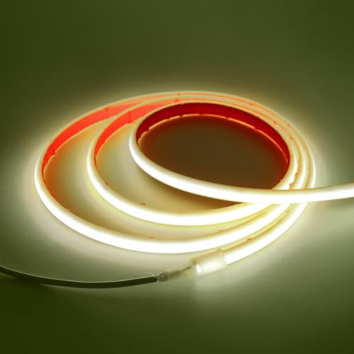 KISUFU COB LED bande 12V néon bande 320led / M ip68 imperméable à l'eau flexible LED lumière pour armoire maison extérieur DIY (alimentation non incluse)