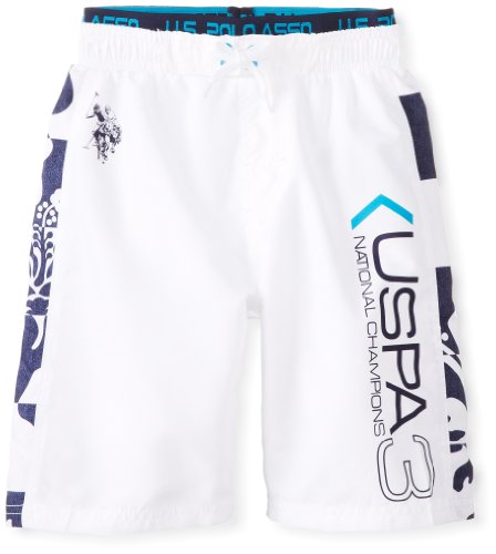 U.S. Polo Assn. Boys Solid Board Shorts With Floral Panels
