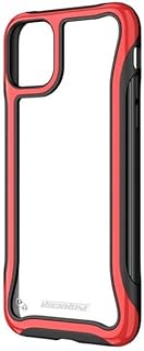 جراب خلفي مضاد للصدمات لحماية ايفون 11 برو ماكس، لون اسود واحمر