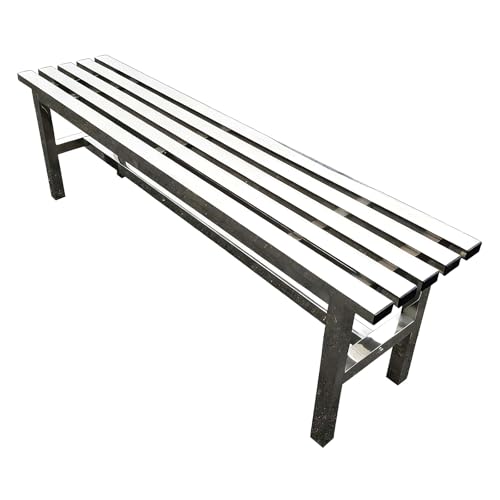 Banco de 2 3 plazas resistente a la intemperie, de acero inoxidable, sin respaldo, para patio, jardín, balcón, porche y vestuario (100 x 35 x 45 cm)