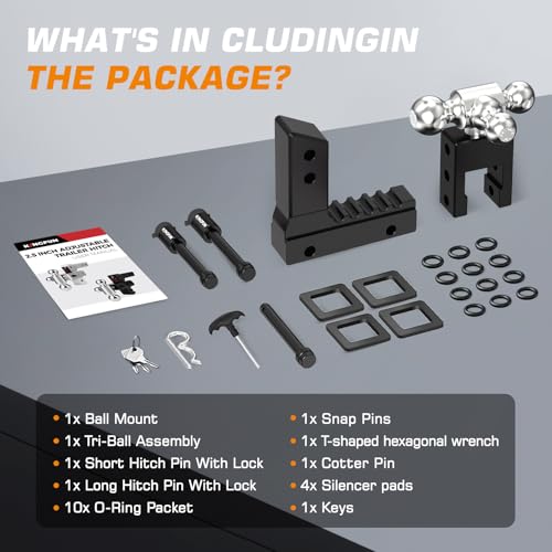 Kingfun Adjustable Trailer Hitch- Drop Hitch 2.5 inch Receiver 6" Drop/Rise by Kingfun - Image 6