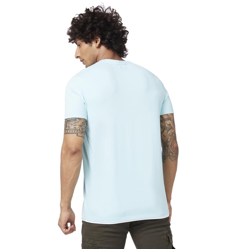 Image of Spykar Men's Slim Fit Round Neck Half Sleeve Solid Casual T-Shirt