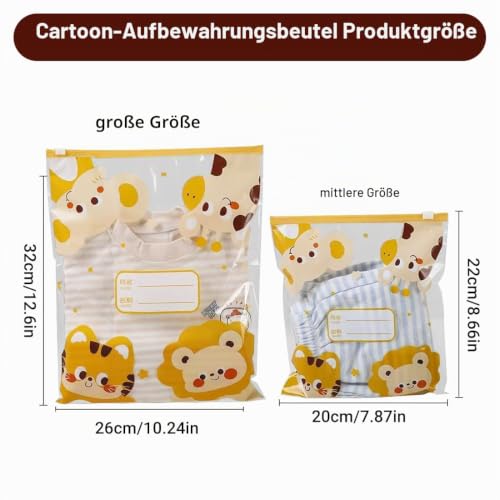 DIFLAX 15 Stück Baby Beutel für Neugeborene mit 1 Stift Baby Erstausstattung für Neugeborene Krankenhaus Kleidersack für Kinder Geschenke für Geburt Organizer für Kindergarten (10 Große+5 Mittlere)