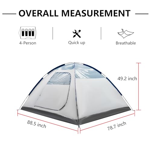 Carpa de camping ASFANES para 4 personas impermeable miniatura 3