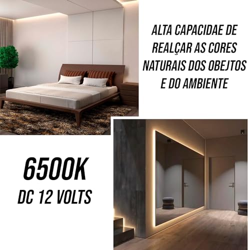 Fita De Led Com Rolo De 5 Metros 2400 Leds 6500k Com Potência De 15W Sendo Autoadesiva Deixando Seu