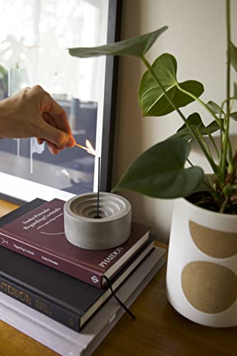 Minimal Contemporary Cement Palo Santo Holder - 4 In 1 Incense, Scented Rope, Scented Cones And Palo Santo Burner / Holder - Incense And Palo Santo Not Included #TOP5