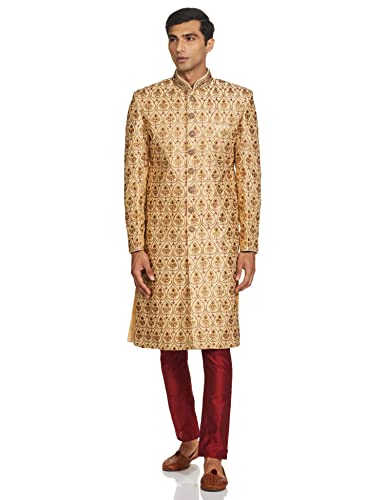 Image of Ethnix Men's Heavy Hand EMB. Sherwani with Churidar Jacket
