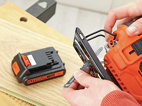 Black + Decker BDCJS18E1-QW decoupeerzaag 18V-2,5AH 1 batterij 1 lemmet voor hout, zwart/oranje - Afbeelding 5