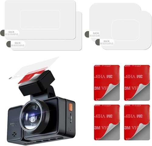 TUYOBG 4 Stück Dash Cam Klebepads & Antistatische Folien, Klebepad Set für Auto Dashcams –...