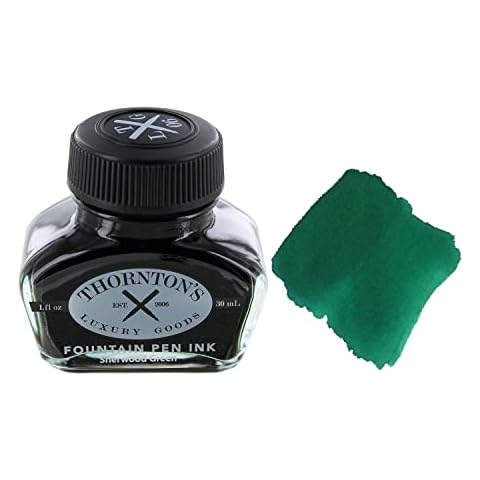 Thornton's Luxury Goods Premium Fountain Pen Ink Bottle 30ml | Smooth Effortless Flawless Writing | Suitable for All Brand and Calligraphy Pens | Office Supplies (Sherwood Green) Cover