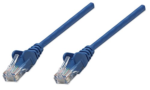 Image of Intellinet Network Patch Cable, Cat5e, 3m, Blue, CCA, U/UTP, PVC, RJ45, Gold Plated Contacts, Snagless, Booted, Polybag