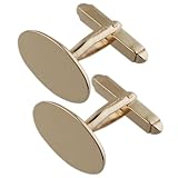9ct Gold 19x11mm oval plain swivel Cufflinks