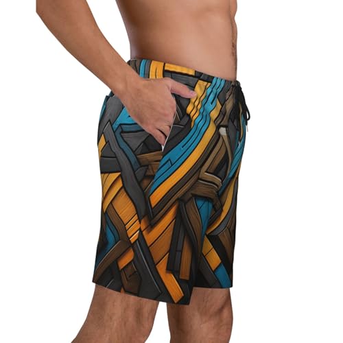 Building Block Combination Men Beach Pants â€“ Swim Trunks for Men,Quick-Dry and Comfortable, Suitable for Beach, Surf, and Everyday Wear Black3