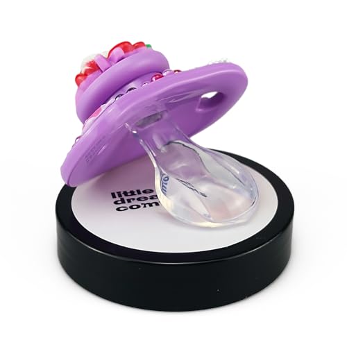 Image of Adult Sized Pacifier Purple Red Icecream Pattern Pacifier for Adults