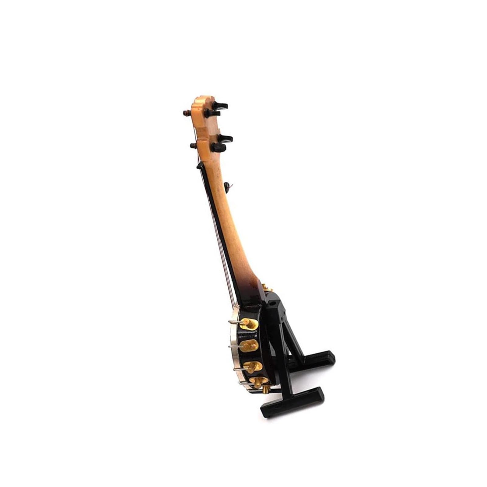 Mini Instrumento Musical Decoración Modelo De Banjo De Madera En Miniatura con Estuche De Soporte, Miniaccesorios para Instrumentos Musicales, Decoración