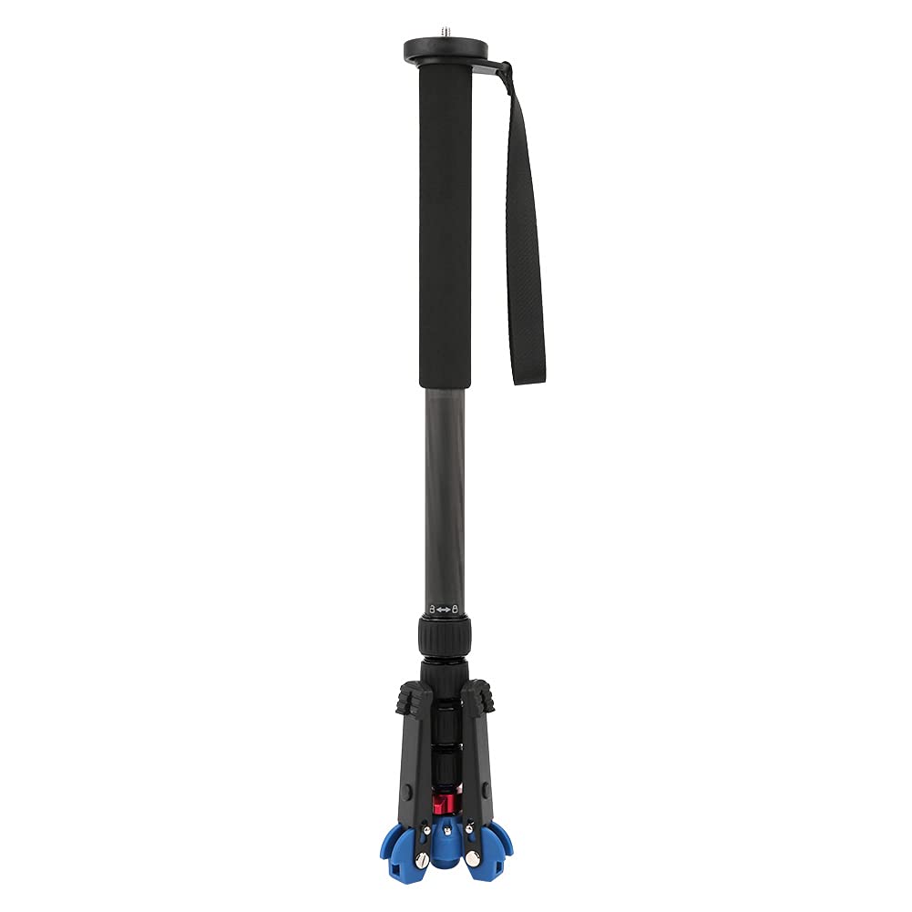Trépied Monopode Portable en Fiber de Carbone pour Appareil Photo DSLR, Monopode Télescopique Léger et Durable pour la Photographie en Extérieur