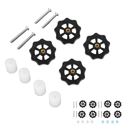 Cryfokt Stabile Heizbett-Nivellierungsteile für 3D-Drucker, Gute Stabilität für Ender 5 Plus, M4-Daumenrad, Silikonmatte, 4 Stück Römische Ziffern, Handgedrehtes Rad für Prusa I3 Plus (Weiß und