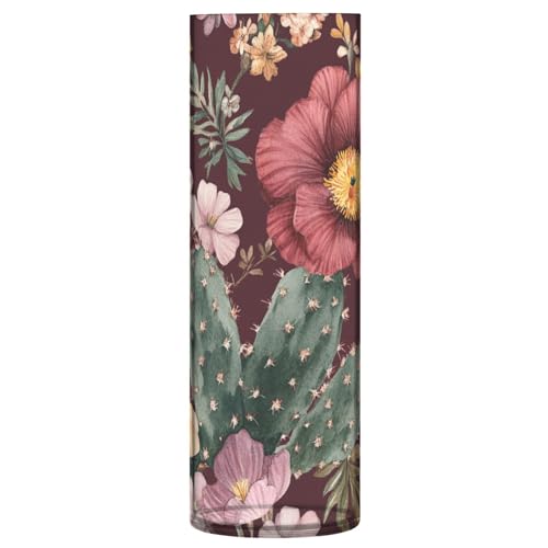 Florero de flores primaverales de cactus, clavel, narciso, borgoña, florero de plástico de 11.8 pulgadas, moderno y decorativo, para decoración de bodas, mesas de oficina, fiestas