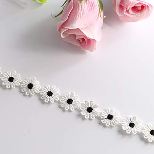 業務用 レースフラワーモチーフ 直径約1 5cm 手芸用パーツ 手芸 手芸用品 手芸材料 パーツ ハンドメイド 材料 素材 フラワー モチーフ 花レースリン トリム デイジーの形 装飾材料 手芸用 手作り 縫製 Diy 1ヤード 全8色 ドレス服カーテンのスカート美しい小さなデイジー