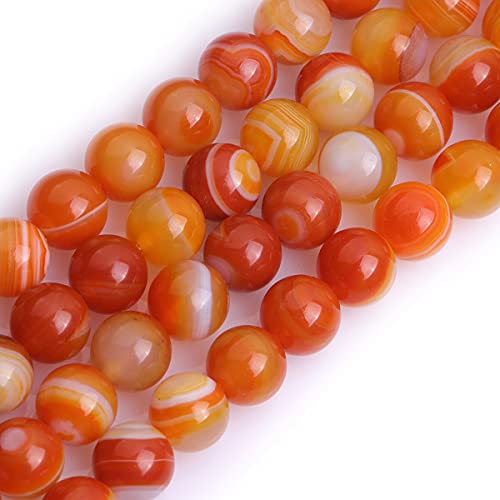 GEM-Inside Orange Banded Agate Beads