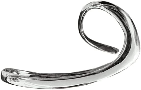 Wave Double Finger Band Rings for Women Silver Plated Simple Asymmetrical Geometric Ring Comfort Fit Fashion Unique Party Jewelry Size 6-7