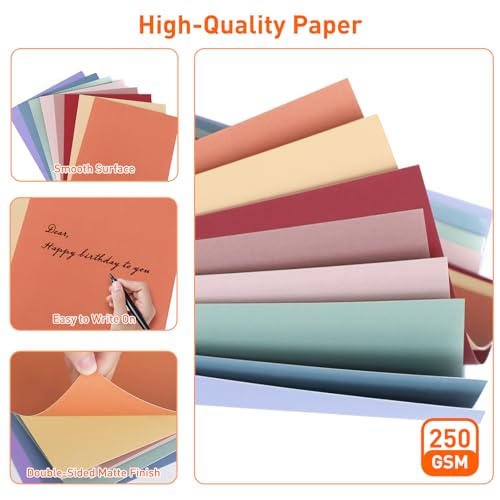 MAXECHO 8.5"x11" Colored Cardstock 32 Sheets, 250gsm/92lb Double-Sided Heavyweight Assorted Color Card Stock for Printer, Cricut, DIY Crafts, Card Making, Die Cutting, Scrapbooking, Construction Paper by MAXECHO - Image 3