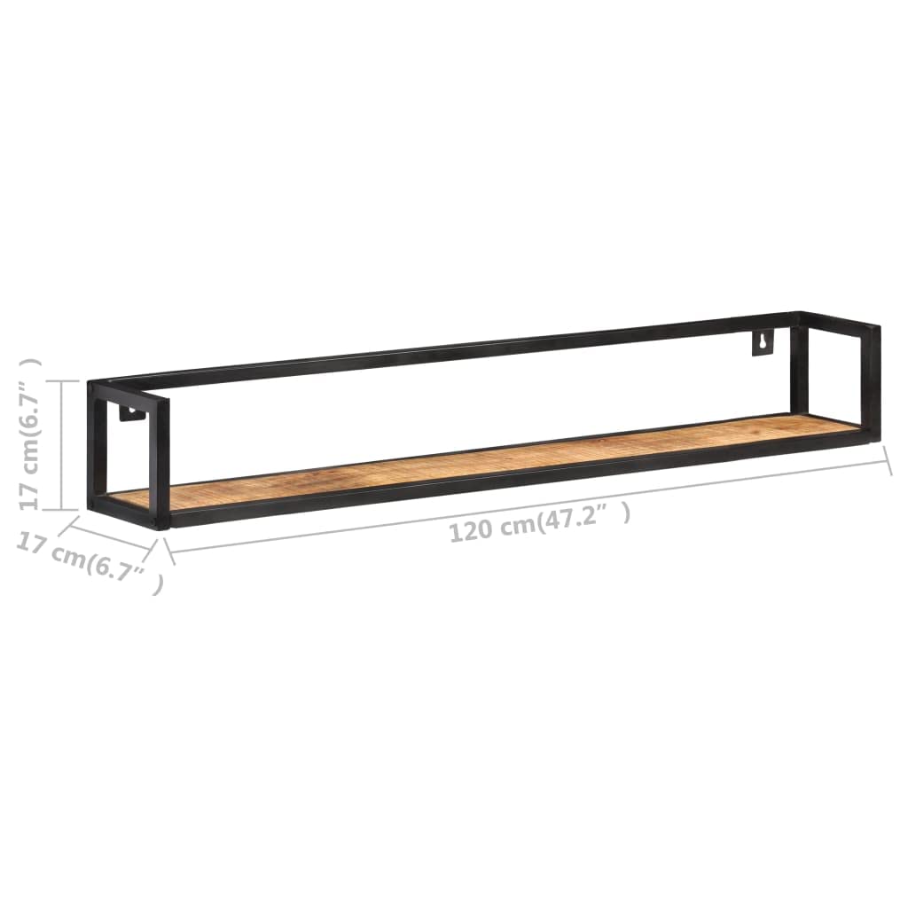 Mensole da parete, 2 pezzi, 120 cm, in legno di mango