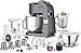 Sencor Robot Pâtissier multifonctions Premium, Robot de Cuisine Robust full metal, Moteur 1500W Surpuissant, avec Éclairage Led, silencieux, fonction Smart Power avec Accessoires complets et broyeuse