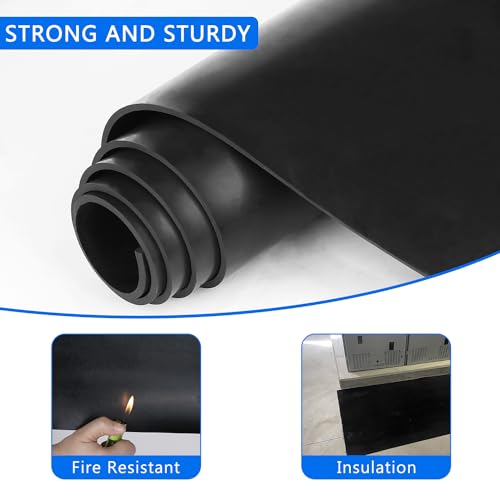 Image of WochiTV Solid Rubber Sheets, 12 inch Wide x 1 /32 inch Thick x 12 inch Long Neoprene Rubber Strips Rolls Perfect for DIY Gasket Material, Sealing, Liner, Shield, Padding, Mat