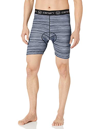 CANARI Men's Crazy Echelon Liner Shorts, Grey Heather, Medium