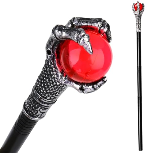 Suaflny 108cm Bastón Gótico de Halloween, Accesorios de Disfraz de Faraón, Varita Mágica de Halloween, Bastón para Disfraz de Vampiro, Accesorio de Disfraz para Hallowee (Rojo) Suaflny 108cm Bastón Gótico de Halloween, Accesorios de Disfraz de Faraón, Varita Mágica de Halloween, Bastón para Disfraz de Vampiro, Accesorio de Disfraz para Hallowee (Rojo)