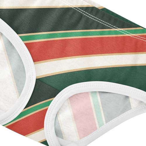 Festive Striped Christmas Girls' Hipster Triangle Panties Comfort Color for Toddler in Sizes 2T,3T, 4T, 5T, 6Y and 8Y4