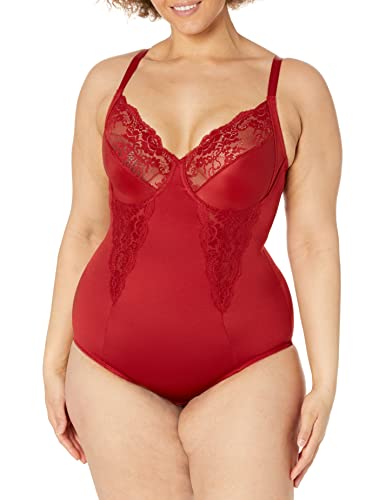 Maidenform Womens Ultra Firm Women's Shapewear, With Built-in Underwire Bra, Allover Sculpting & Firm Cont Body Shaper, Vintage Car Red, 42C US