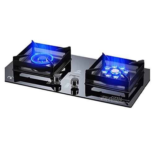 Gas Stove Cooktop Double Burners,tempered Glass Built-in Gas Hob LPG/NG Dual Fuel Easy to Clean, Suitable for Kitchen, RV, Camping (Size : LPG)