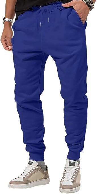Drawstring Jogger Pants for Men Cargo Cotton Polyester Joggers Mens Casual Fall Outdoor Sweatpants with Pockets