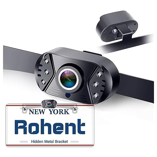 Rohent Backup Camera Car Reverse - Upgrade Hidden Bracket IP69K Waterproof Night Vision HD Rear View License Plate Cam Universal for Car Truck SUV 170° Wide View Angle - N11